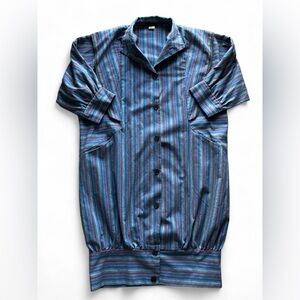 Vintage Striped Cotton Dress, Size Medium